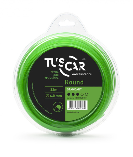 Леска для триммера TUSCAR Round, Standart, 4.0mm*32m фото 2