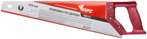 Ножовка по дереву, средний каленый зуб 7 TPI, 2D заточка, пластиковая ручка 450 мм фото 2