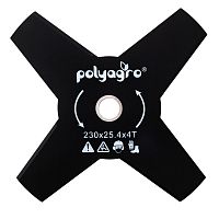 Диск для триммера, 230х25,4 толщина 1,4мм, 4 лопасти, Polyagro