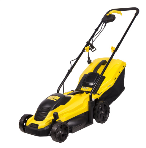 Газонокосилка эл. CHAMPION EM3313 (1,3 кВт пласт+ткань 35л шир 330мм выс 25-65мм, 8,8кг)