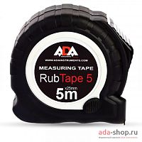 Рулетка ADA "RubTape", 5м., ударопрочная, с полимерным покрытием ленты