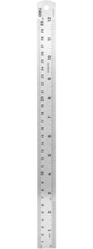 Линейка стальная Deli DL8030Y 300мм  нержавеющая сталь