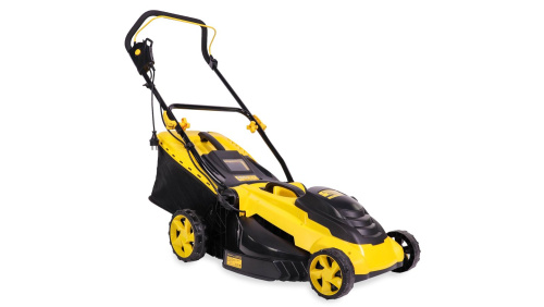 Газонокосилка эл. CHAMPION EM4118 (1,8 кВт пласт.+ткань травосб. 50л ширина 420мм 25-75мм, 13кг) фото 3