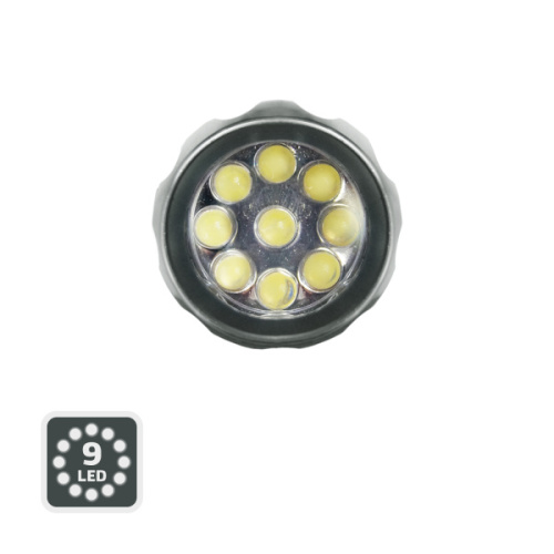 Фонарь ручной светодиодный, 9LED, 3хААА, металл фото 3