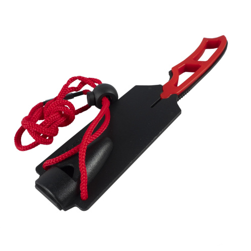 НОЖ ТУРИСТИЧЕСКИЙ СО СВИСТКОМ EX-SW-B01R (В НОЖНАХ) КРАСНЫЙ "ECOS" фото 2