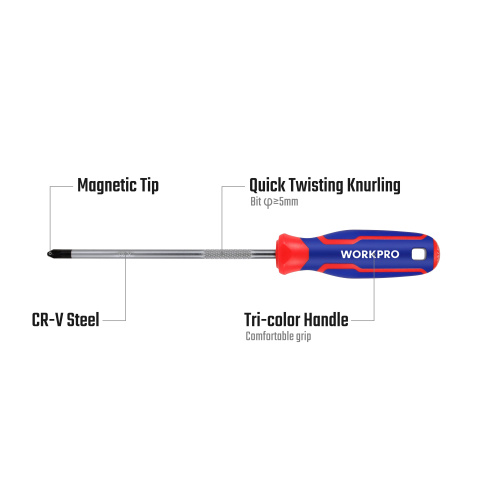 Отвертка  PH2х150мм CR-V  WORKPRO фото 3