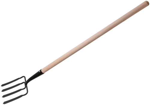 Вилы 4-х рогие копальные с деревянным черенком фото 2