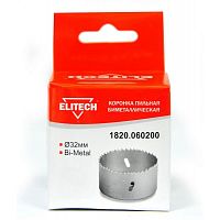 Коронка Elitech пильная Bi-Metal  ф32