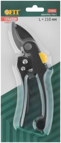 Секатор, режущие кромки внахлест, зубчатый привод, алюмин. и пластик. ручки 210мм фото 2