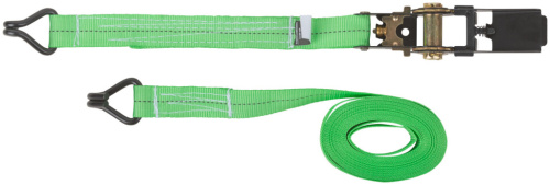 Ремень для крепления груза, храповый механизм 110 мм, полиэфирная лента 25 мм x 5 м, 800 / 1600 кг