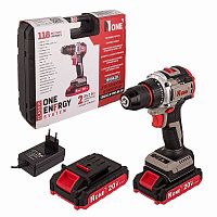 Дрель ак. CDI20/2.0-PRO-BR-2B С НАБОРОМ 118пр40Hm,20V/2,0Ah,10мм БЗПметал,2 скор,2акк,З/У,№1