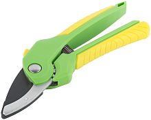 Секатор, режущие кромки встык с наковальней, тефлон, зубчатый привод, прорез.ручки 210мм