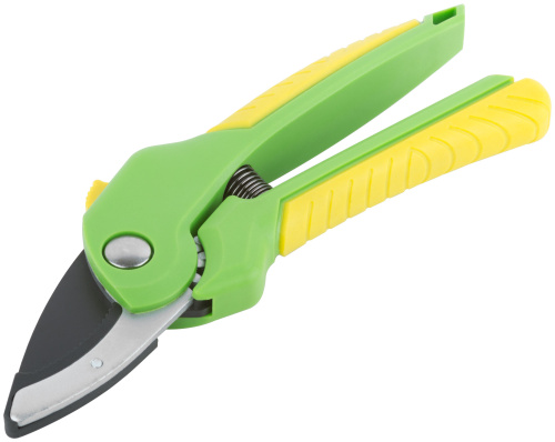 Секатор, режущие кромки встык с наковальней, тефлон, зубчатый привод, прорез.ручки 210мм