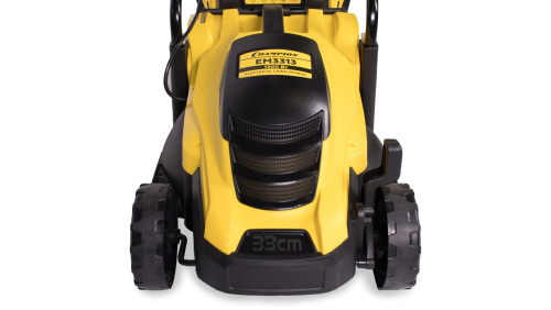 Газонокосилка эл. CHAMPION EM3313 (1,3 кВт пласт+ткань 35л шир 330мм выс 25-65мм, 8,8кг) фото 3