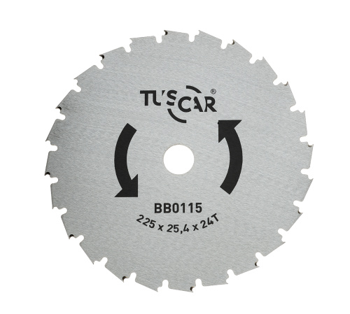 Нож для мотокосы TUSCAR BB0115, Professional, 225x25,4/20x2,0x24T, Forest - для кустореза