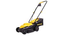 Газонокосилка эл. CHAMPION EM3411 (1 кВт пласт+ткань 30л шир 320мм выс 25-65мм, 6,4кг)