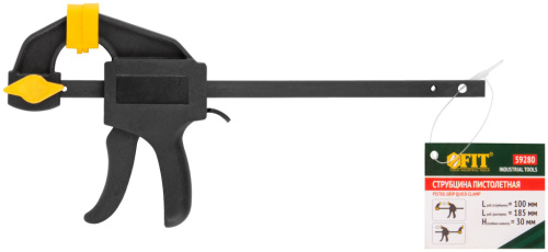 Струбцина нейлоновая пистолетная 100х185х30мм фото 2