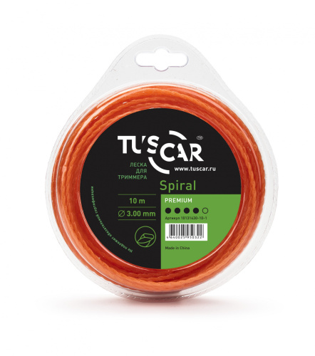 Леска для триммера TUSCAR Spiral, Premium, 3.0mm*10m