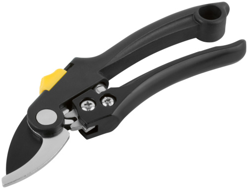 Секатор, режущие кромки внахлест, зубчатый привод, алюмин. и пластик. ручки 210мм