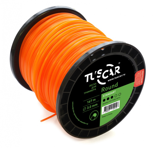 Леска для триммера TUSCAR Round orange, Standart, 3.0mm