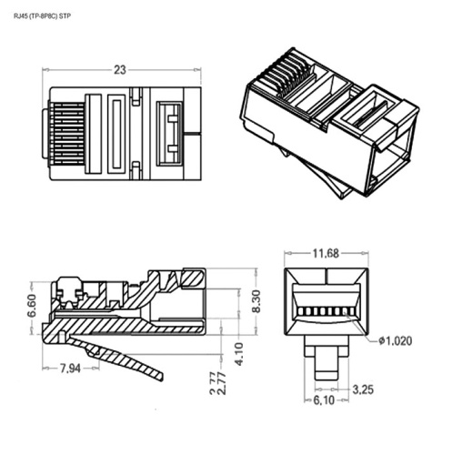Разъем: RJ45 (TP-8P8C) STP фото 2