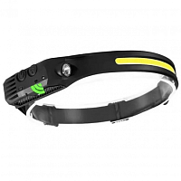 Фонарь головной H-155 +шнур Type C (3030 Led+1COB) + красный свет